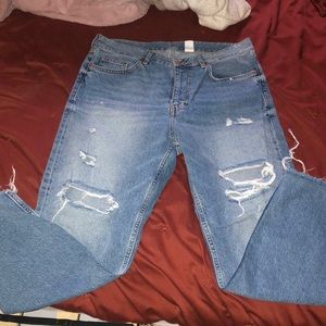 High rise Zip up mom denim jeans